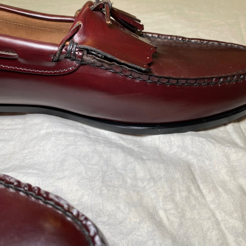 Stuart McGuire Tassel Loafers Mens 13 EEE Burgundy Leather Slip On Dress Shoes - Picture 14 of 16